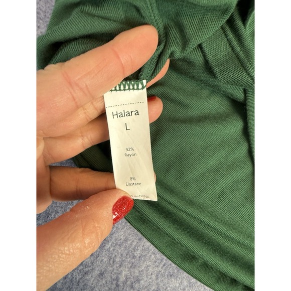 Halara Green Henley T-Shirt Long Sleeve Green Large - Picture 9 of 9